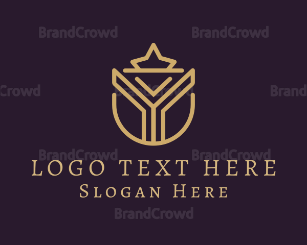 Crown Crest Shield Letter Y Logo