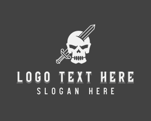 Militia - Sword Skull Warrior logo design