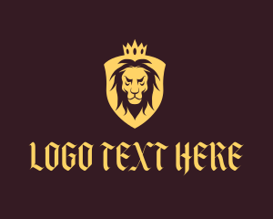 King - King Lion Crown Shield logo design