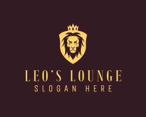 Leo - King Lion Crown Shield logo design