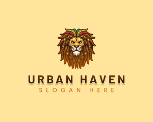 Animal Lion Dreadlocks logo design