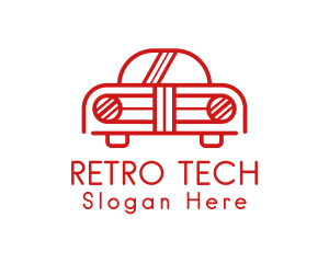 Retro Car Outline logo design