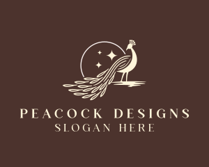 Luxury Peacock Bird logo design