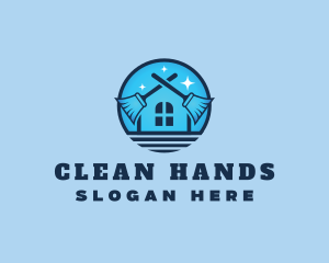 Sanitation Cleaning Mop logo design