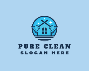 Sanitation Cleaning Mop logo design