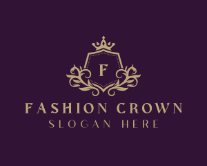 Crown Wreath Shield logo design