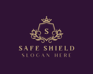 Crown Wreath Shield logo design