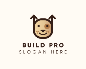 Pooch - Brown Arrow Dog logo design