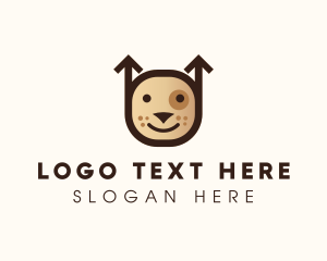 Pooch - Brown Arrow Dog logo design
