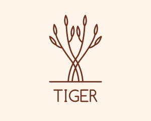 Simple Brown Tree Branch Logo