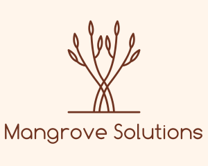 Mangrove - Simple Brown Tree Branch logo design