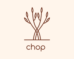 Vegan - Simple Brown Tree Branch logo design