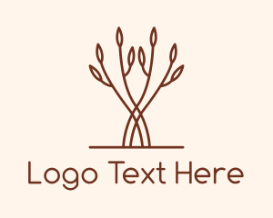 Simple Brown Tree Branch Logo