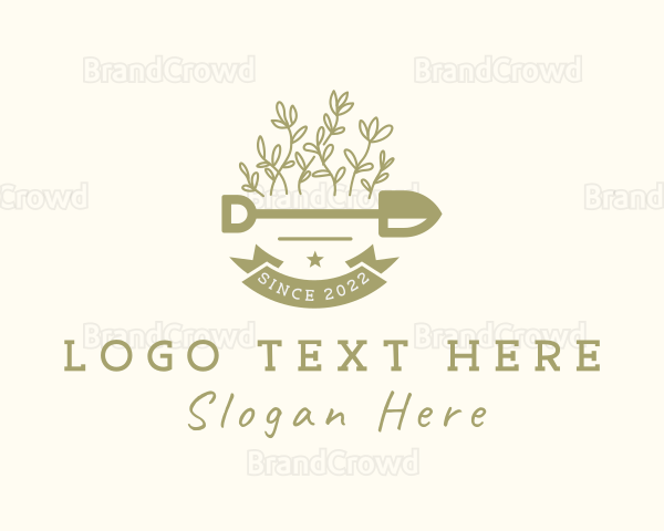 Leaf Sprout Shovel Logo