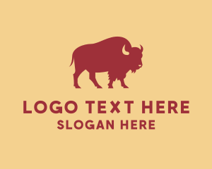 Meat - Wild Animal Bison logo design