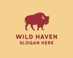 Wild Animal Bison logo design