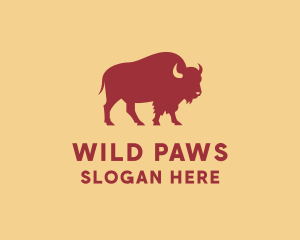 Wild Animal Bison logo design