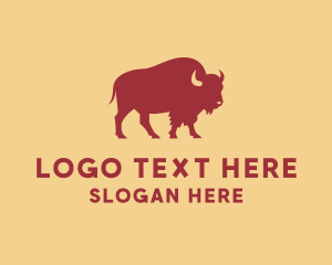 Cattle - Wild Animal Bison logo design