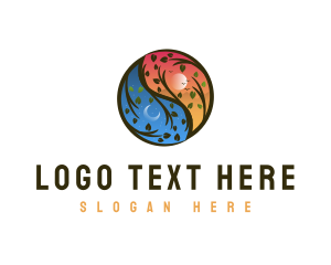 Yin And Yang - Balance Yin Yang Nature logo design