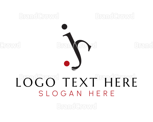 Letter JS Dots Monogram Logo