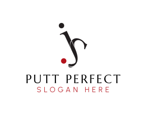 Putt - Letter JS Dots Monogram logo design