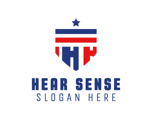 Patriotic Shield Letter H logo design