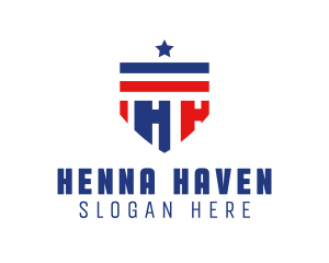 Patriotic Shield Letter H logo design