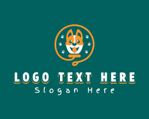 Playful - Puppy Dog Leash logo design