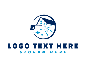 Roof - Pressure Washer Clean House logo design