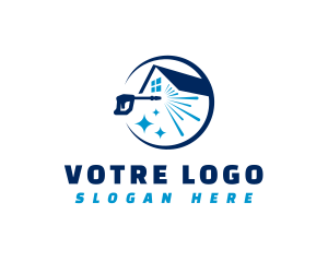 Cleaning - Pressure Washer Clean House logo design