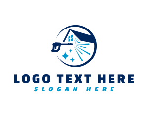 Clean - Pressure Washer Clean House logo design