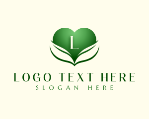 Herbal - Heart Nature Leaf logo design