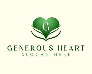 Heart Nature Leaf logo design