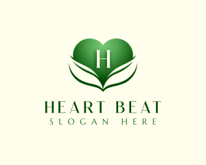 Heart Nature Leaf logo design