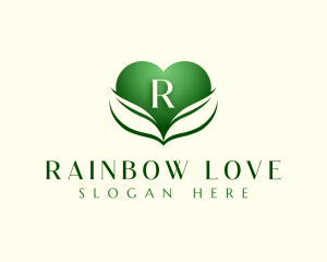 Heart Nature Leaf logo design