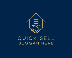 Sell - Real Estate Handshake House logo design