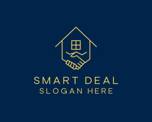 Deal - Real Estate Handshake House logo design