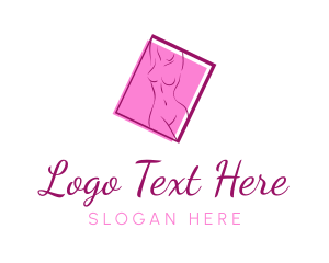 Beautiful - Pink Sexy Woman logo design