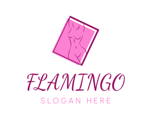 Erotic - Pink Sexy Woman logo design
