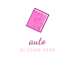 Naked - Pink Sexy Woman logo design