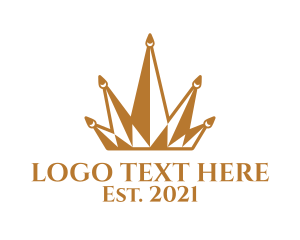 Poker - Golden Luxury Crown logo design