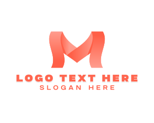 Wavy - Simple Wavy Ribbon Letter M logo design