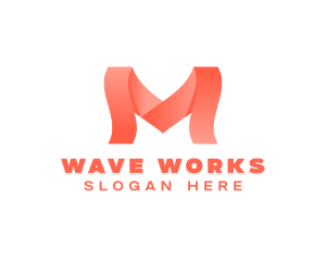 Wavy - Simple Wavy Ribbon Letter M logo design