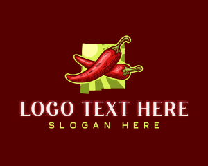 Map - New Mexico Chili Pepper logo design