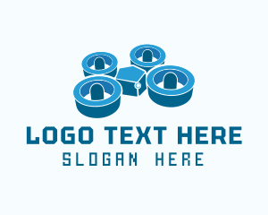 Blogging - Blue Flying Drone logo design