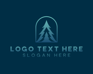 Gradient - Nature Pine Tree Silhouette logo design