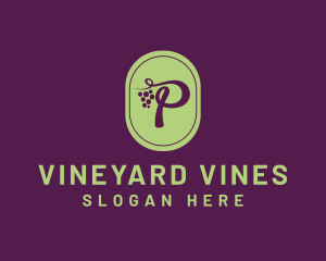 Grapevine - Grapevine Wine Letter P logo design