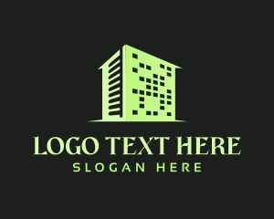 Center - Modern Building Real Estate logo design