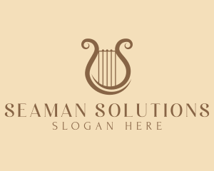 Musical Harp Lyre logo design