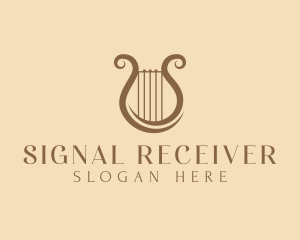 Musical Harp Lyre logo design